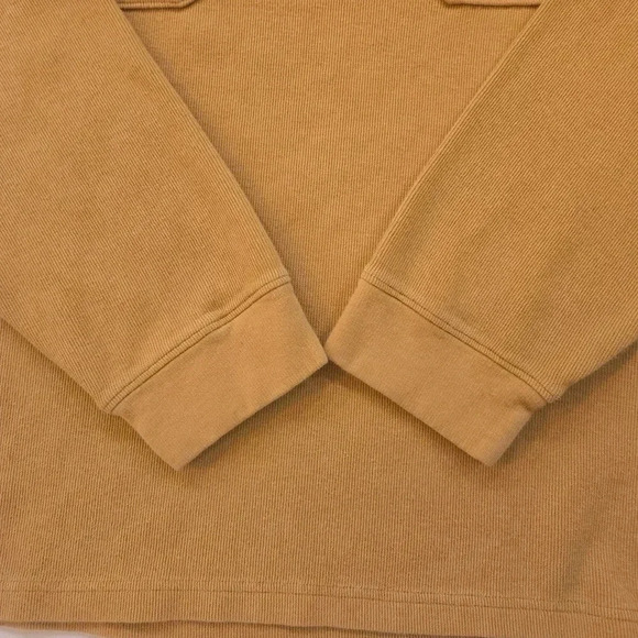 Duluth Trading Mens Ribbed Waffle Henley Mustard Yellow Size Large - Picture 2 of 10